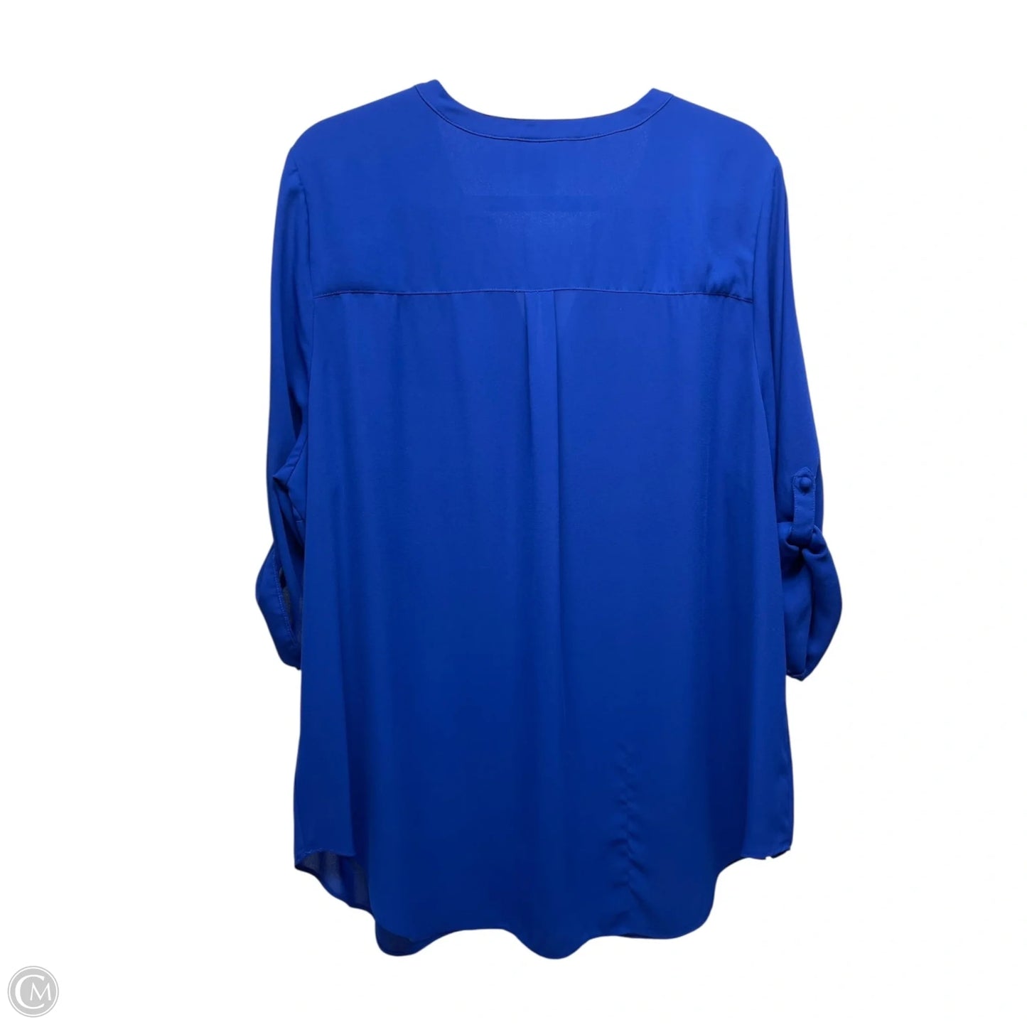 Blouse Long Sleeve By Worthington In Blue, Size: 2x