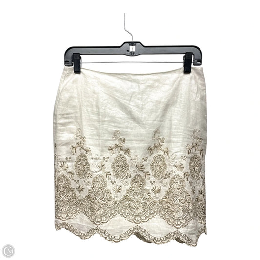 Skirt Mini & Short By Ann Taylor In Tan & White, Size: 4p