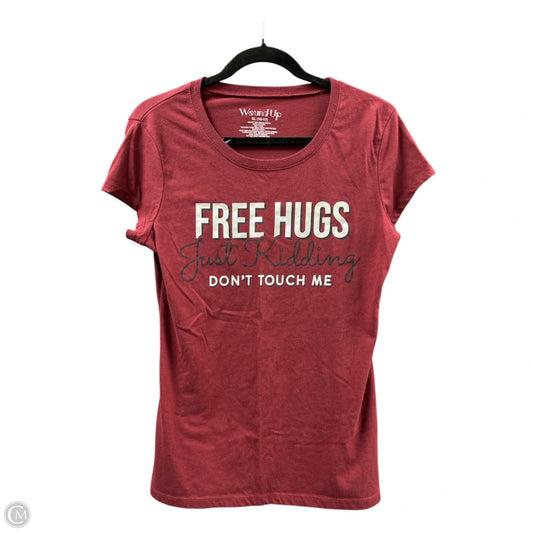 Top Short Sleeve By Wound Up In Red, Size: Xl