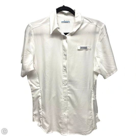 Athletic Top Short Sleeve By Columbia In White, Size: M