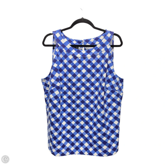 Top Sleeveless By Talbots In Blue & White, Size: 1x