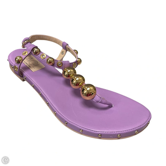 Sandals Flats By Agl In Gold & Purple, Size: 8.5