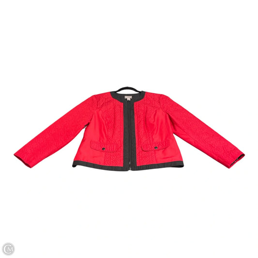Jacket Puffer & Quilted By Chicos In Red, Size: L