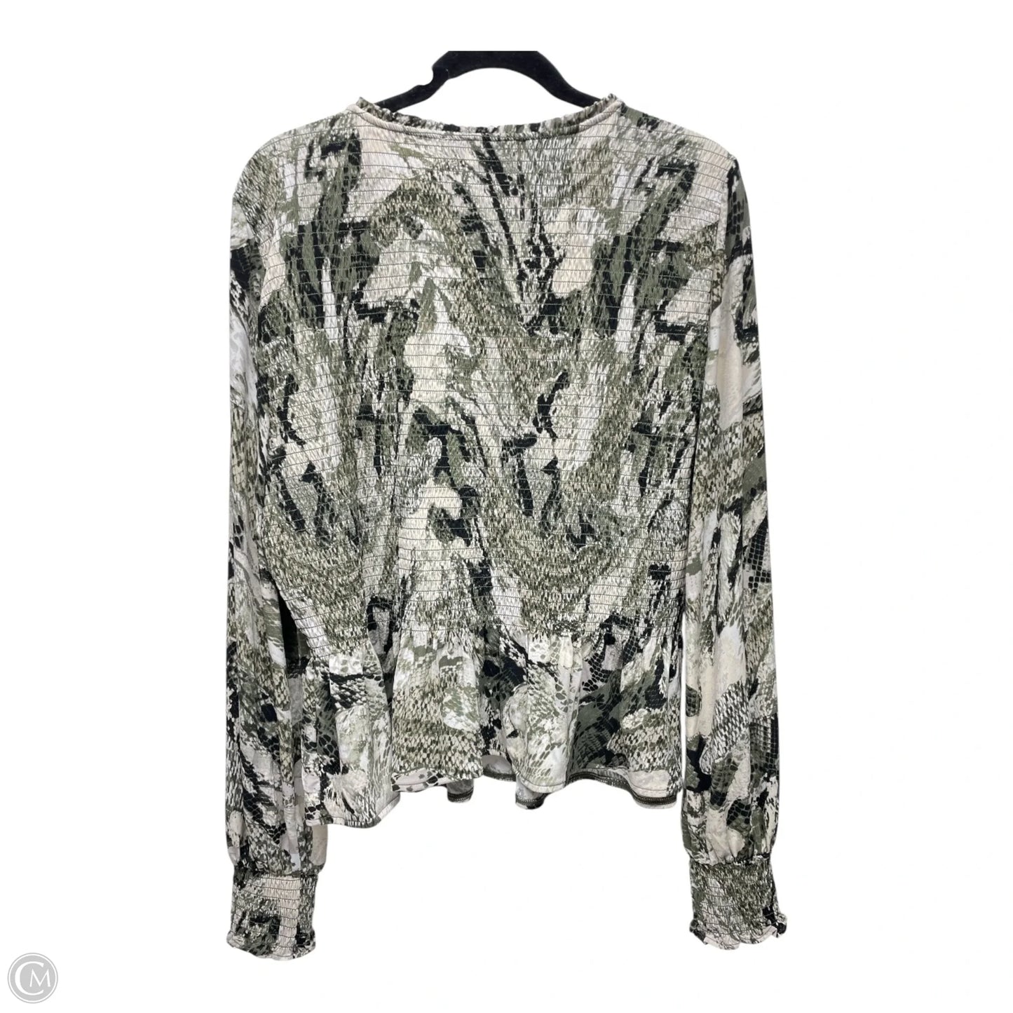 Top Long Sleeve By White House Black Market In Snakeskin Print, Size: Xl