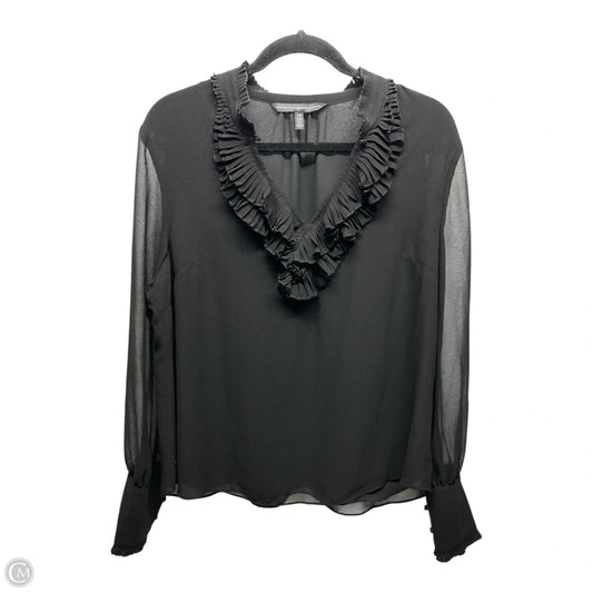 Blouse Long Sleeve By White House Black Market In Black, Size: 14p