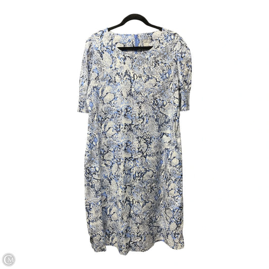 Dress Casual Midi By Chicos In Blue & White, Size: L