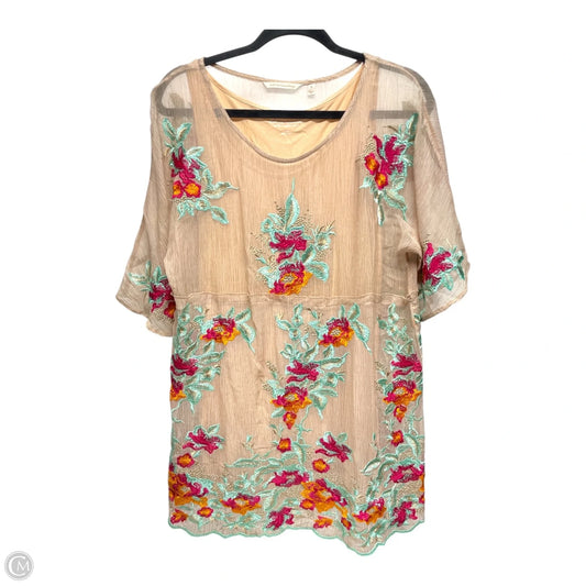 Tunic Short Sleeve By Soft Surroundings In Floral Print, Size: S