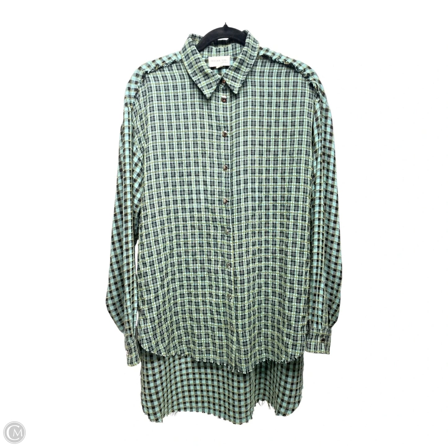 Tunic Long Sleeve By BEFORE YOU In Plaid Pattern, Size: M