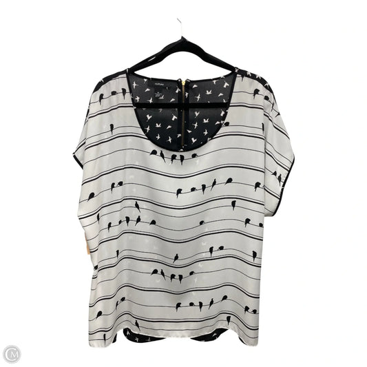 Blouse Short Sleeve By Alfani In Black & White, Size: Xl