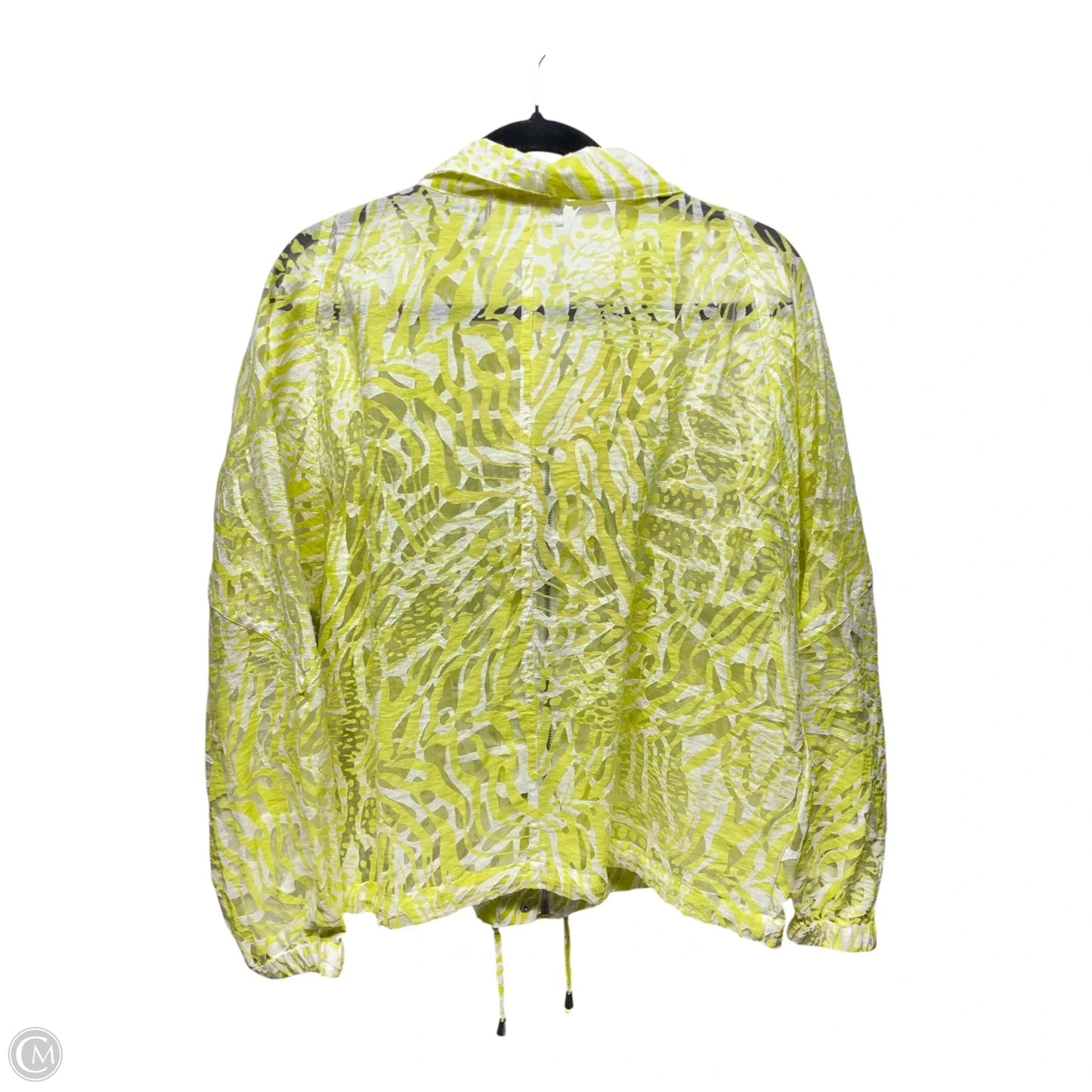 Jacket Other By Chicos In White & Yellow, Size: L
