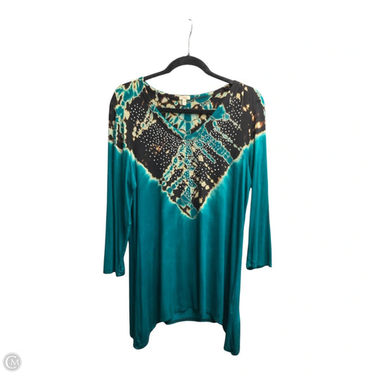 Top Long Sleeve By Reba In Tie Dye Print, Size: L