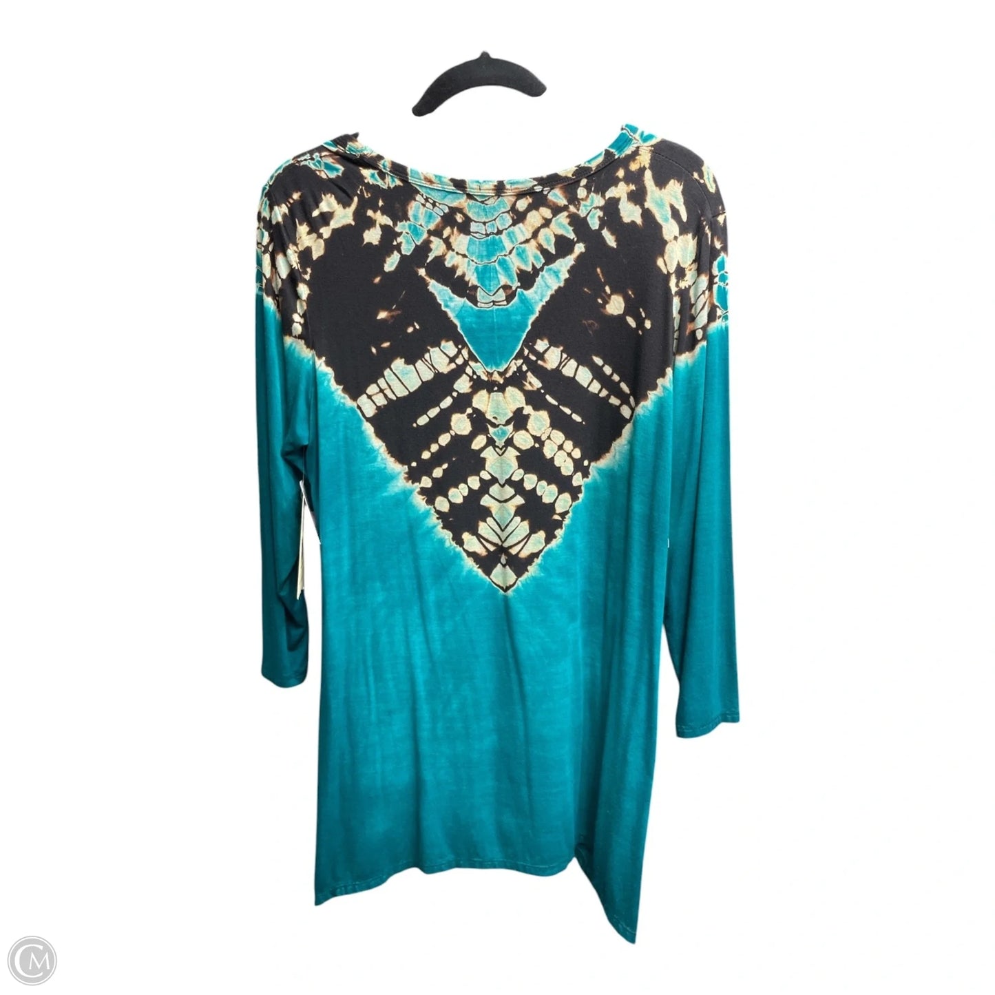 Top Long Sleeve By Reba In Tie Dye Print, Size: L