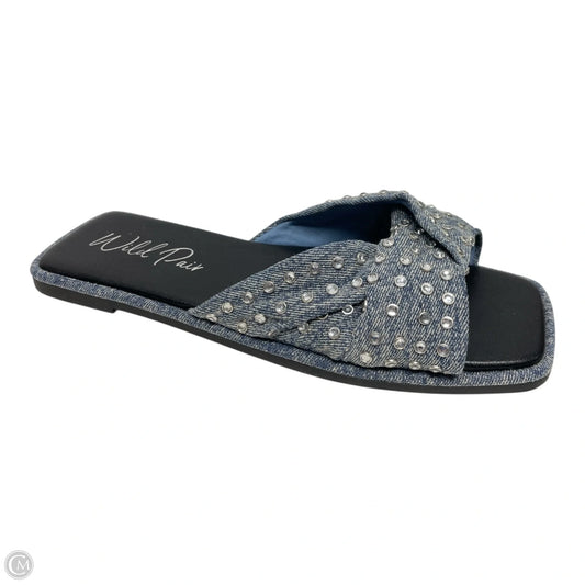 Sandals Flats By WILD PAIR In Blue Denim, Size: 7.5
