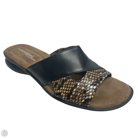Sandals Flats By Natural Soul In Black & Brown, Size: 8