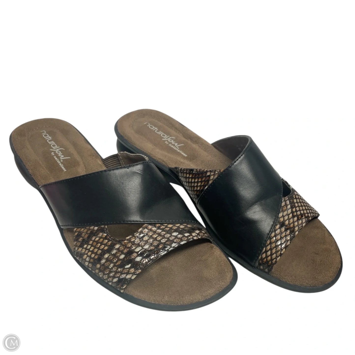 Sandals Flats By Natural Soul In Black & Brown, Size: 8