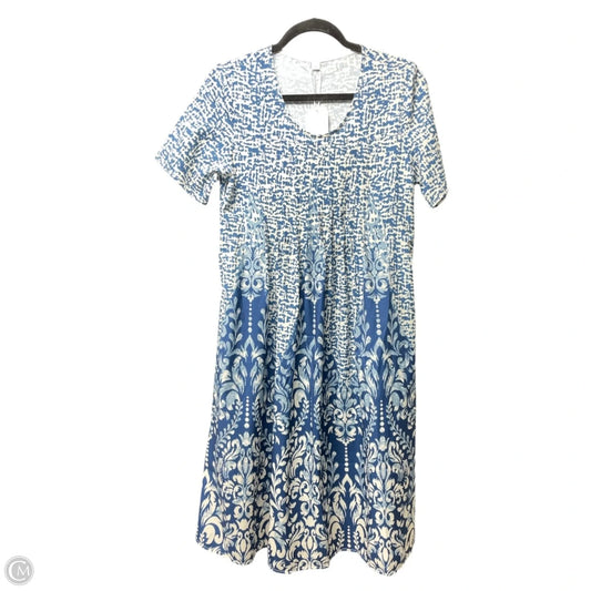 Dress Casual Midi By Clothes Mentor In Blue & Cream, Size: S