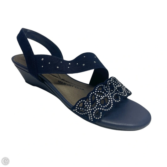 Sandals Heels Wedge By Impo In Navy, Size: 7.5