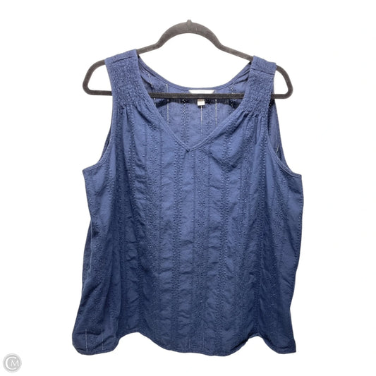 Top Sleeveless By Time And Tru In Navy, Size: Xl