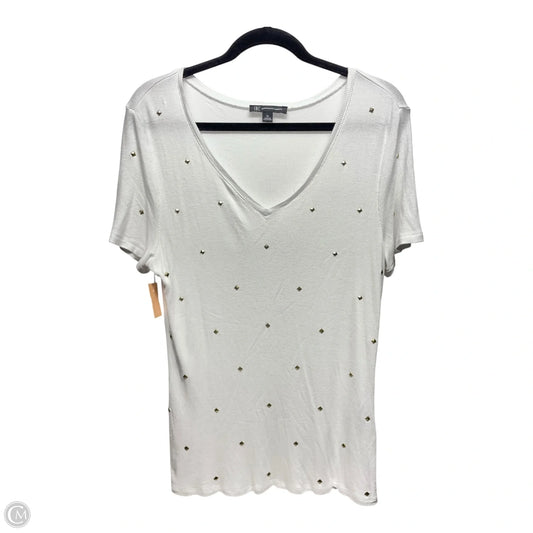 Top Short Sleeve By Inc In Gold & White, Size: Xl
