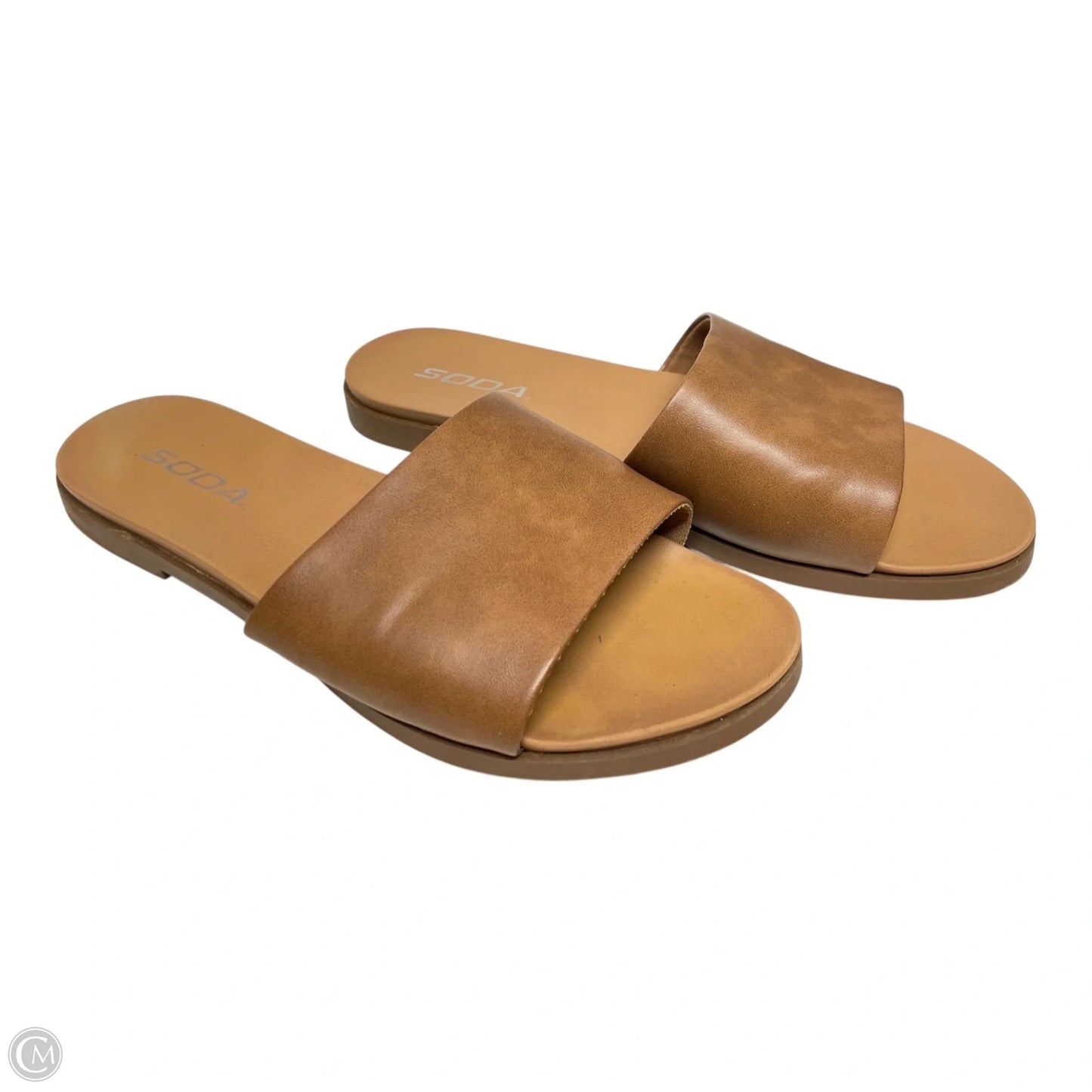 Sandals Flats By Soda In Tan, Size: 6.5