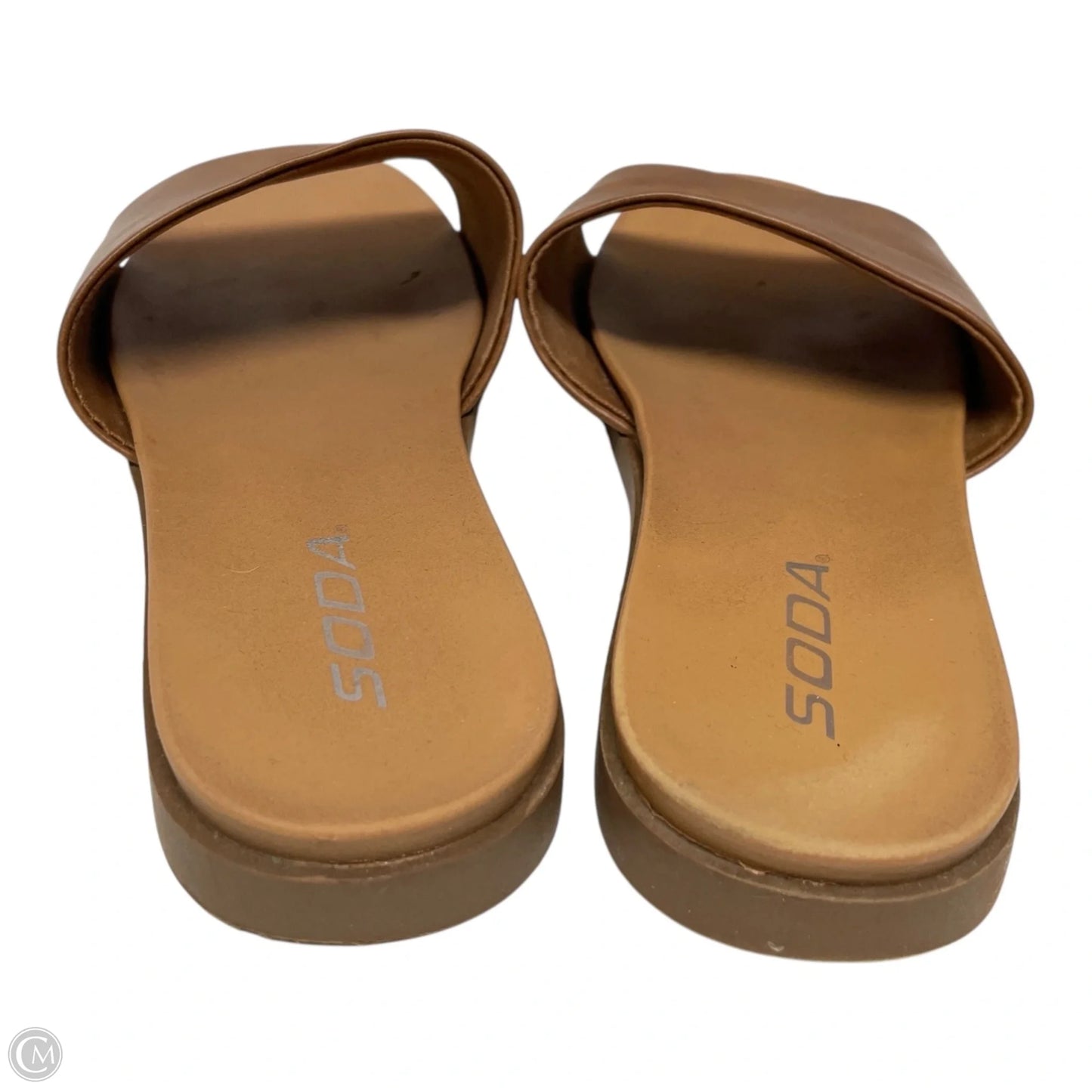 Sandals Flats By Soda In Tan, Size: 6.5