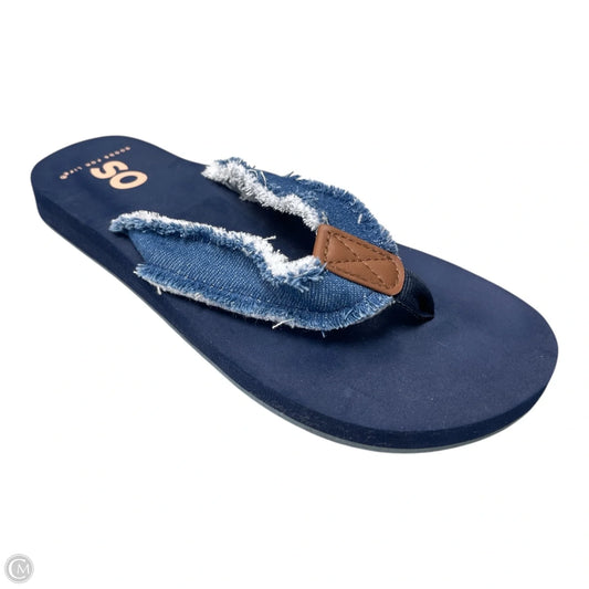 Sandals Flip Flops By So In Blue Denim, Size: 7