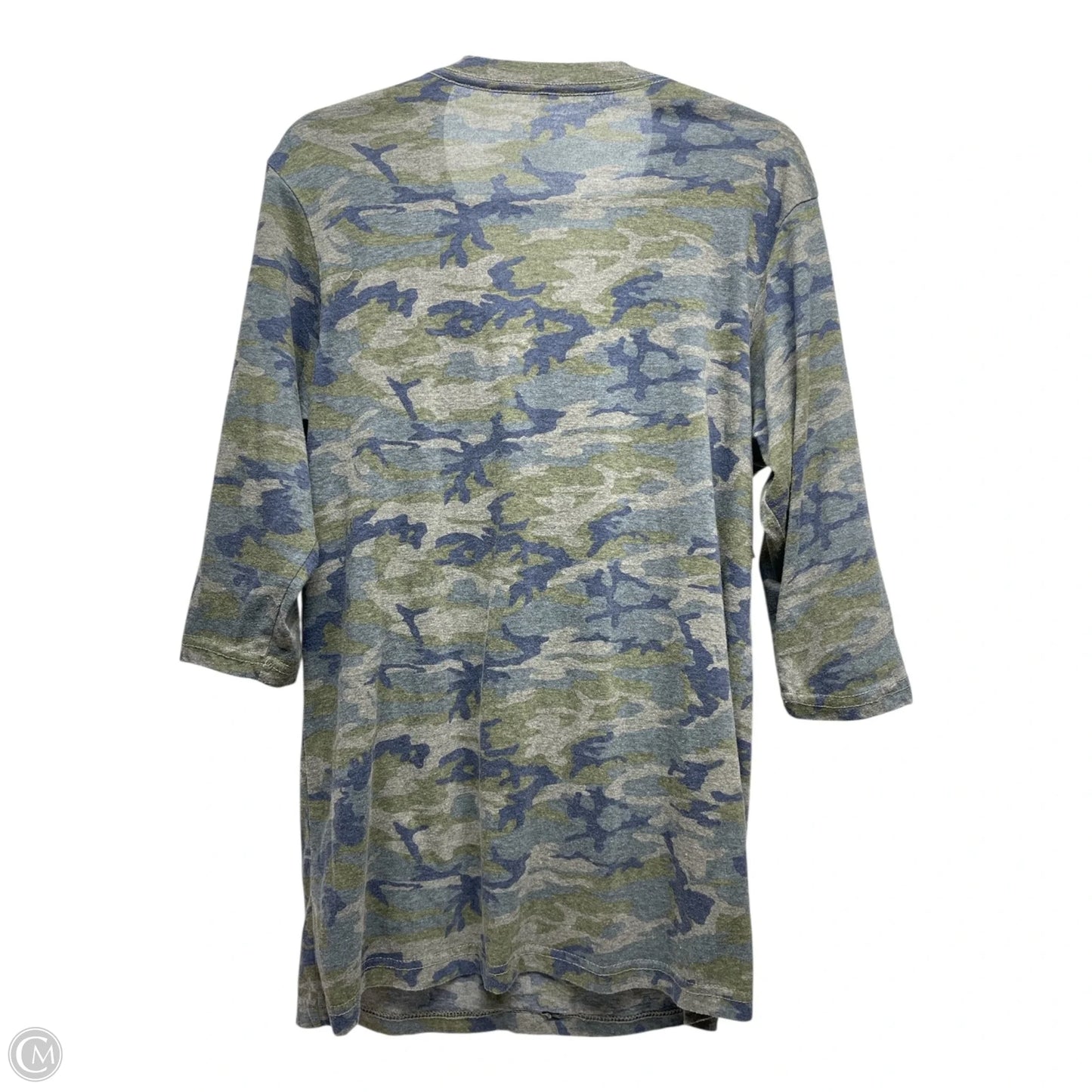 Top 3/4 Sleeve By Clothes Mentor In Camouflage Print, Size: 2x