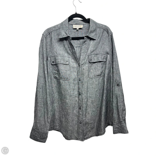Top Long Sleeve By Jones New York In Grey, Size: 2x