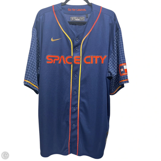 Top Short Sleeve By Cmc In Blue & Orange, Size: 3x