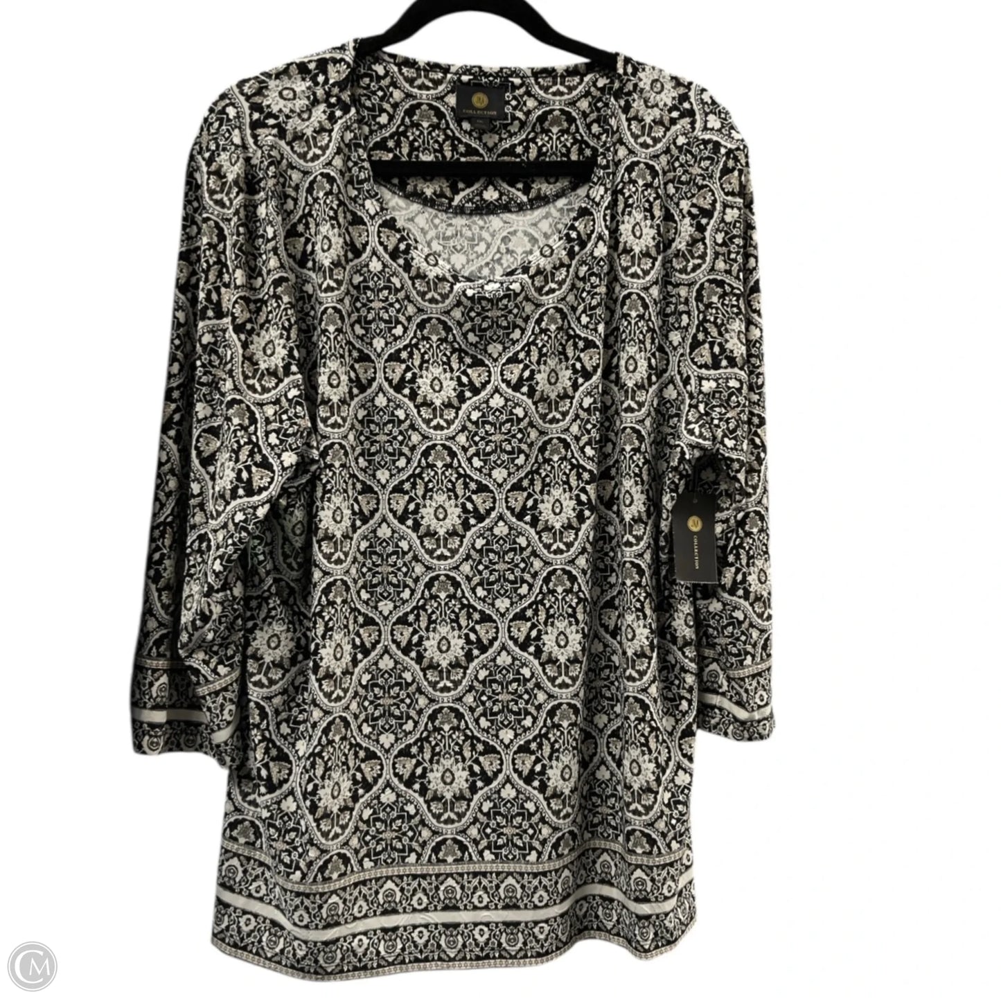 Top Long Sleeve By Jm Collections In Floral Print, Size: Xxl