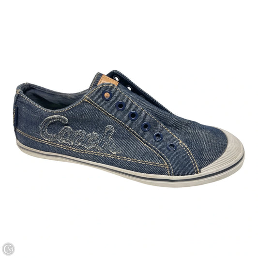 Shoes Designer By Coach In Blue Denim, Size: 9.5