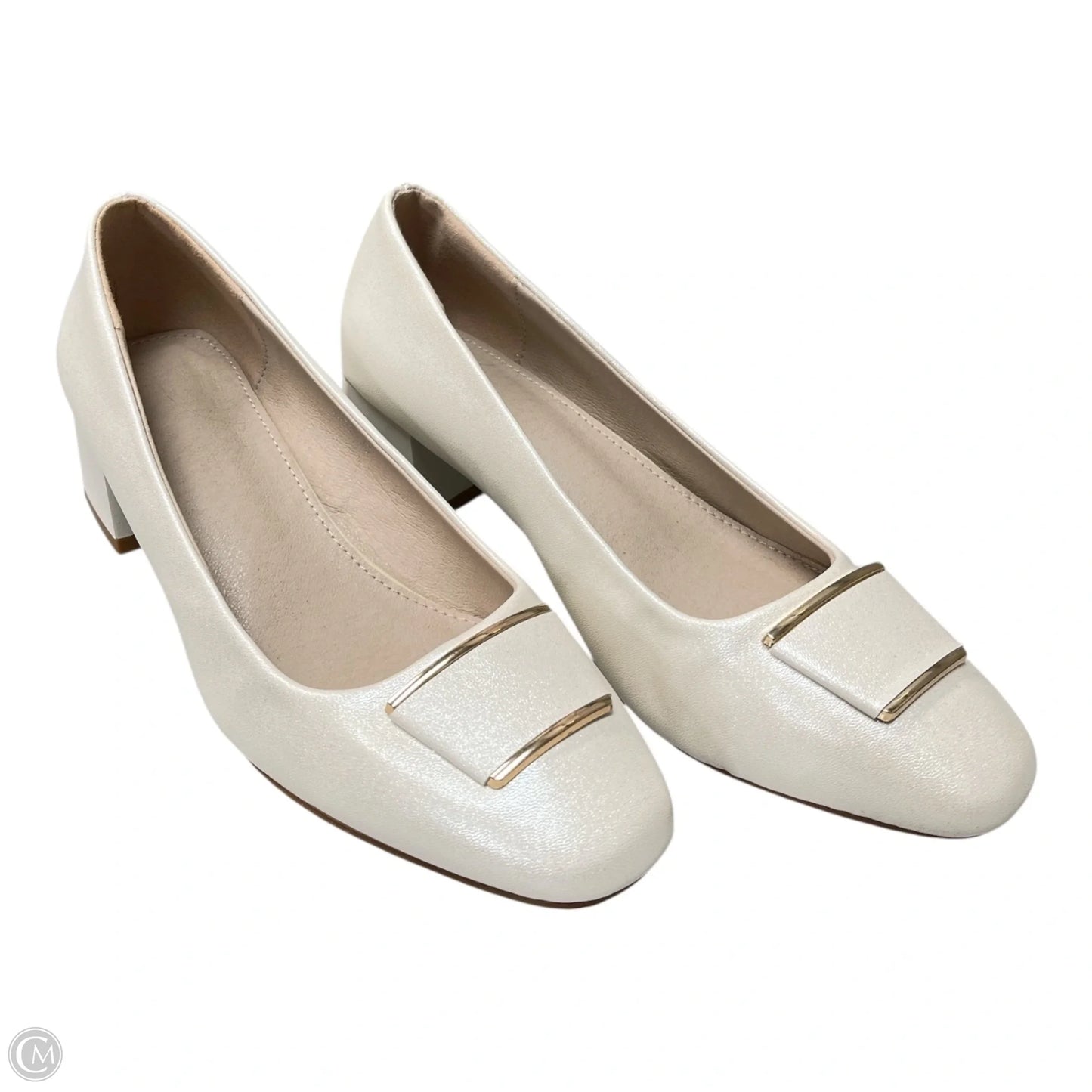 Shoes Heels Block By Clothes Mentor In Ivory, Size: 7.5