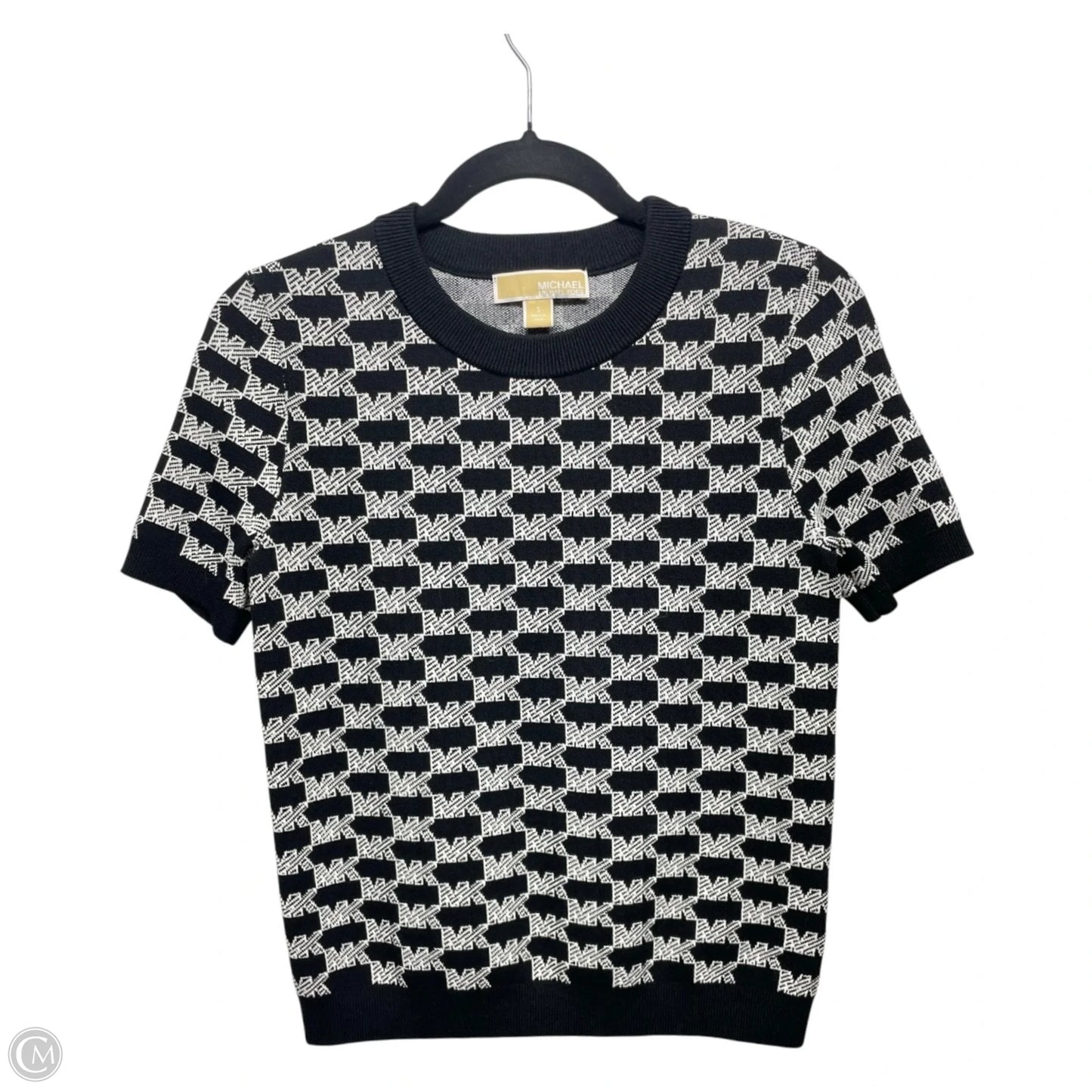 Sweater Short Sleeve By Michael By Michael Kors In Black & White, Size: S