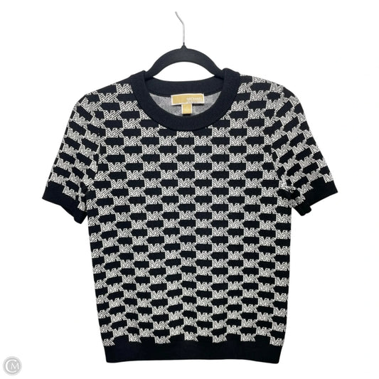 Sweater Short Sleeve By Michael By Michael Kors In Black & White, Size: S