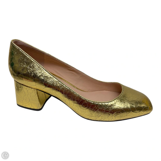 Shoes Heels Block By J. Crew In Gold, Size: 8.5