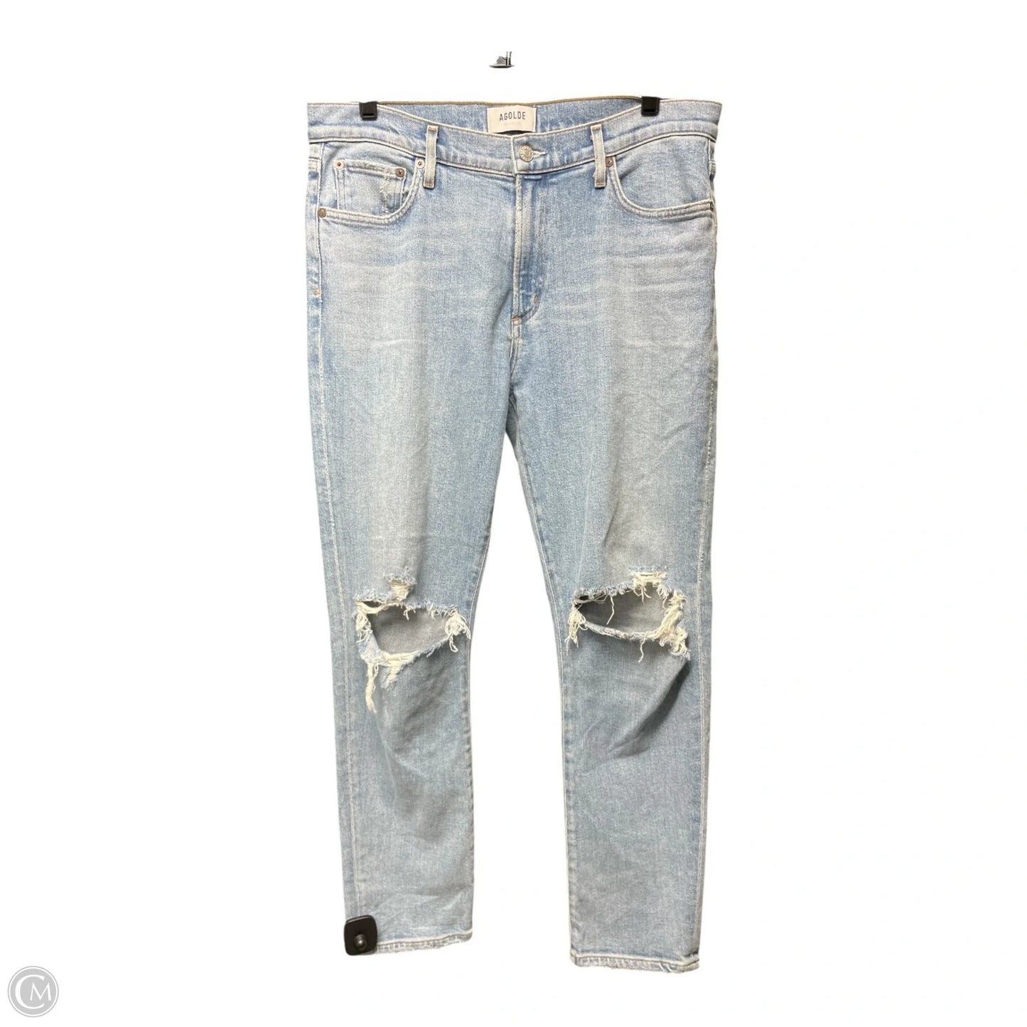 Jeans Straight By Agolde In Blue Denim, Size: 10