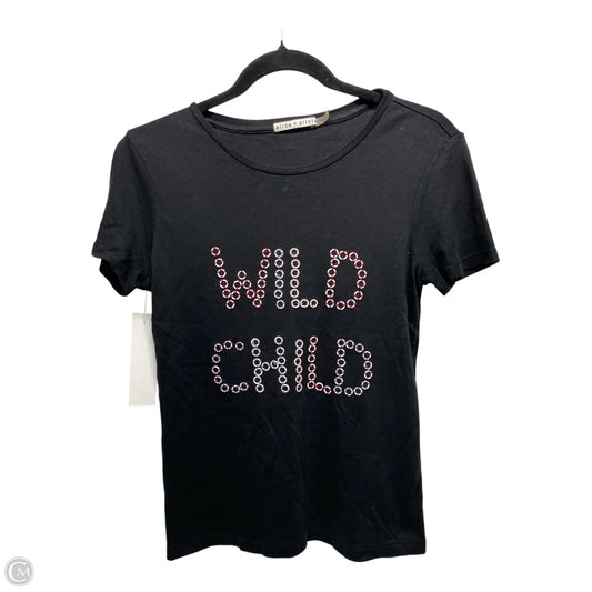Top Short Sleeve Designer By Alice + Olivia In Black, Size: Sp