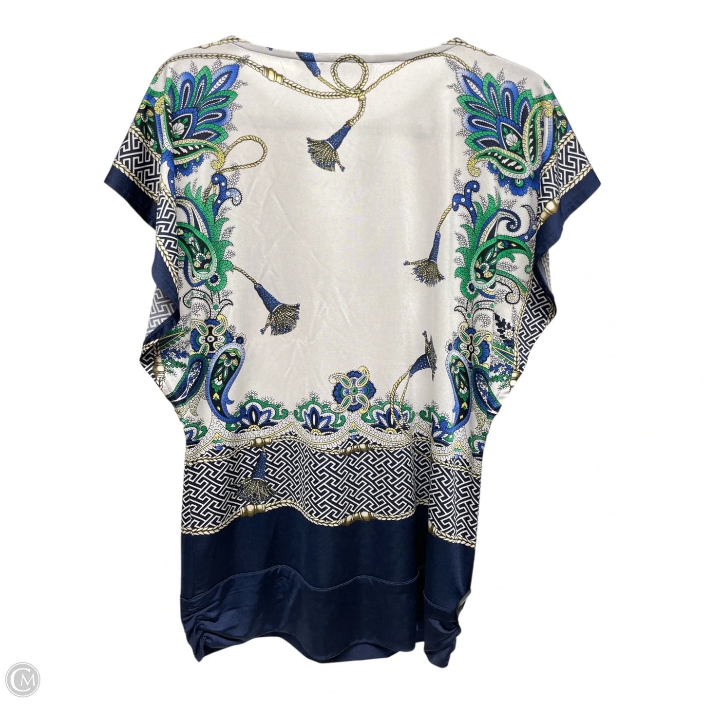Tunic Short Sleeve By Black Label by Chico’s In Paisley Print, Size: S