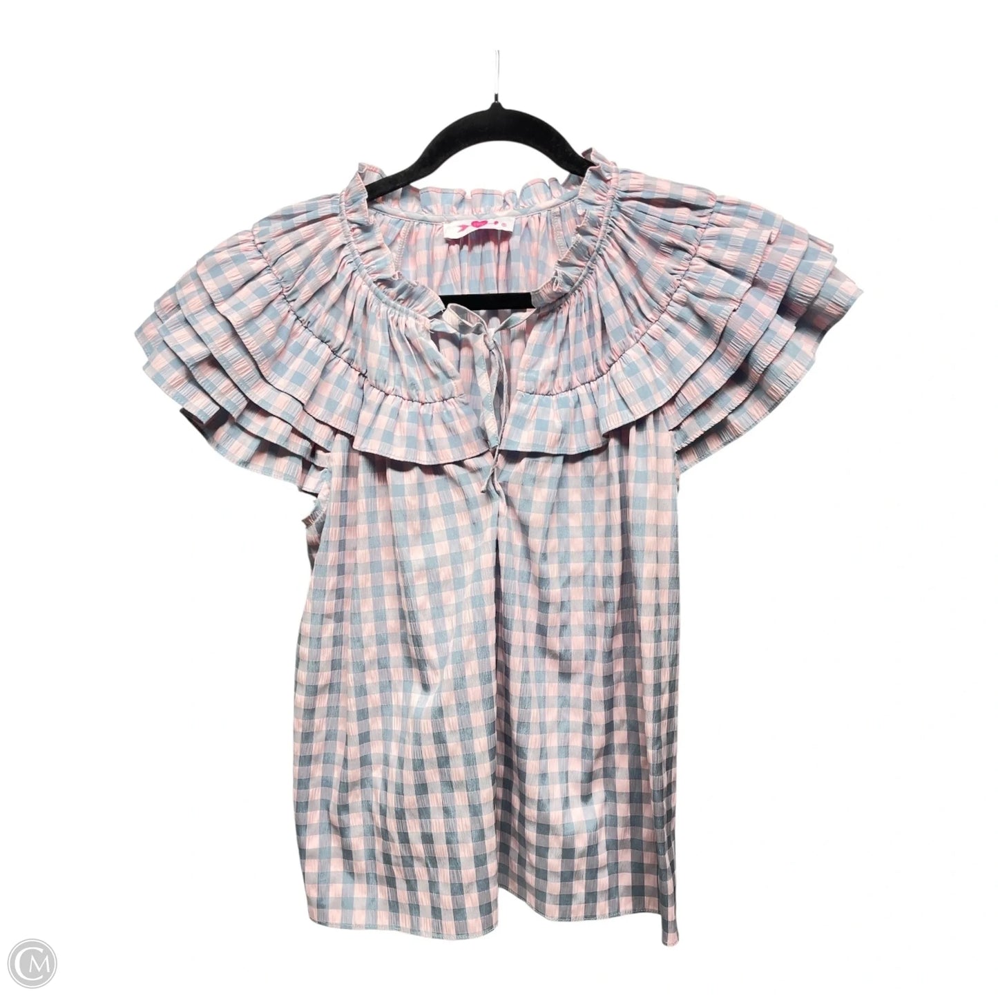 Top Short Sleeve By Buddy Love In Checkered Pattern, Size: S
