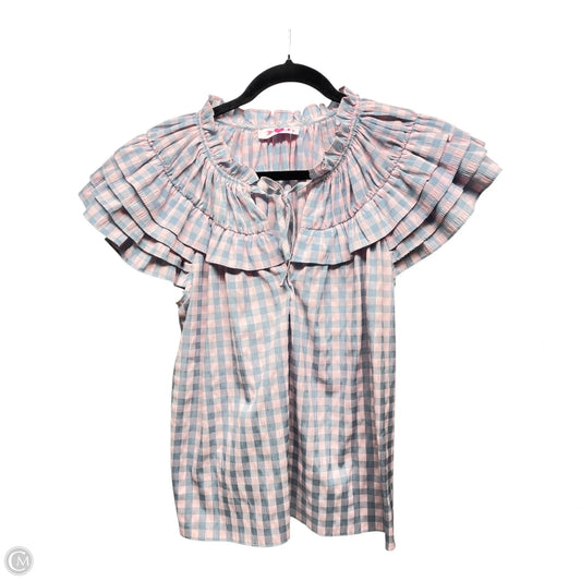 Top Short Sleeve By Buddy Love In Checkered Pattern, Size: S