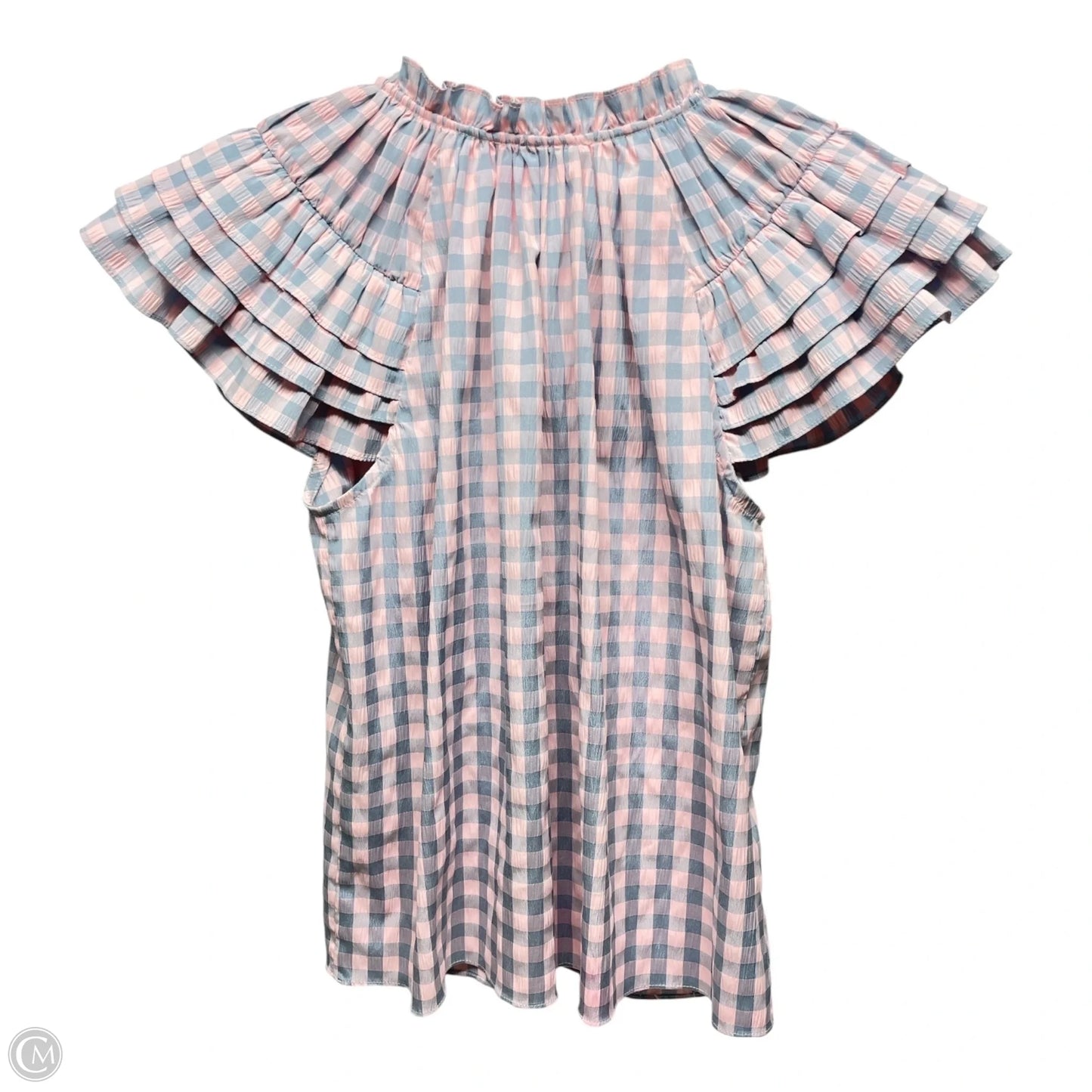 Top Short Sleeve By Buddy Love In Checkered Pattern, Size: S