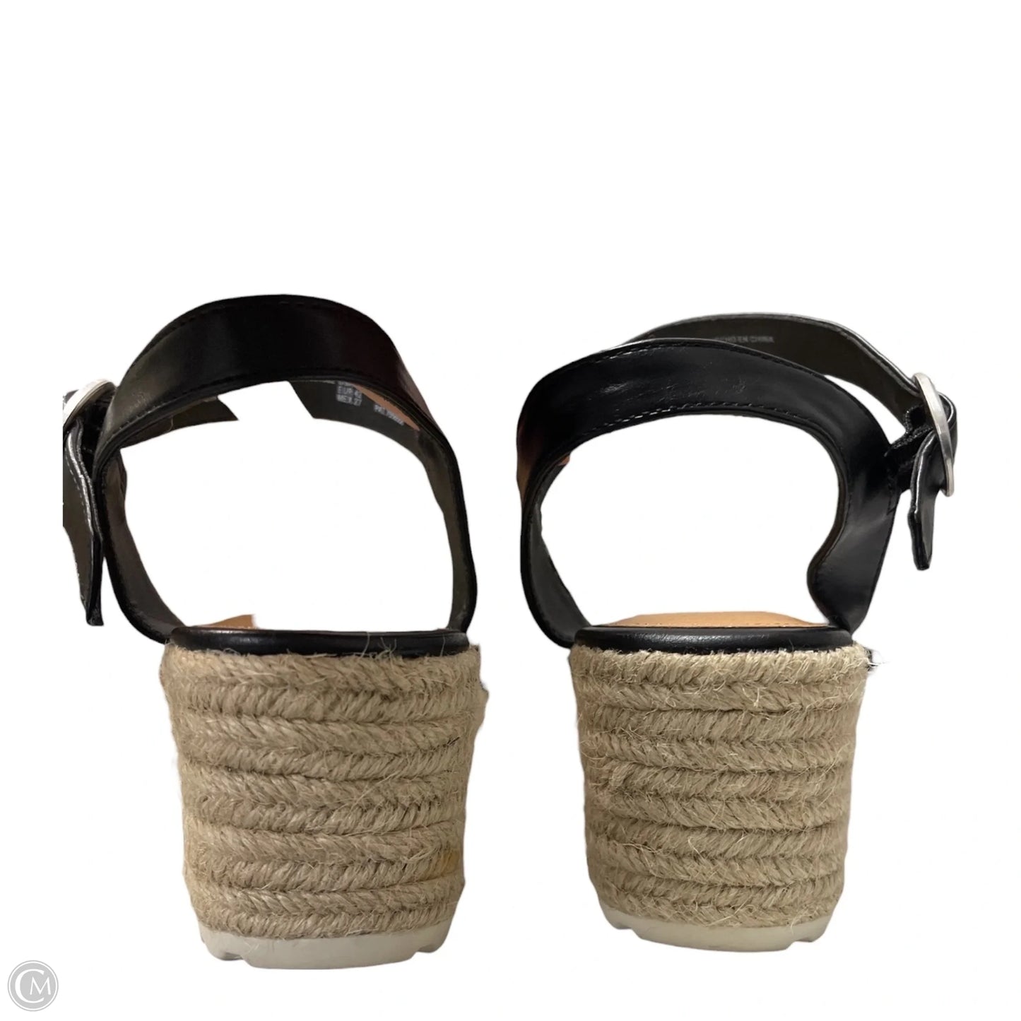 Shoes Heels Wedge By Time And Tru In Black & Tan, Size: 10