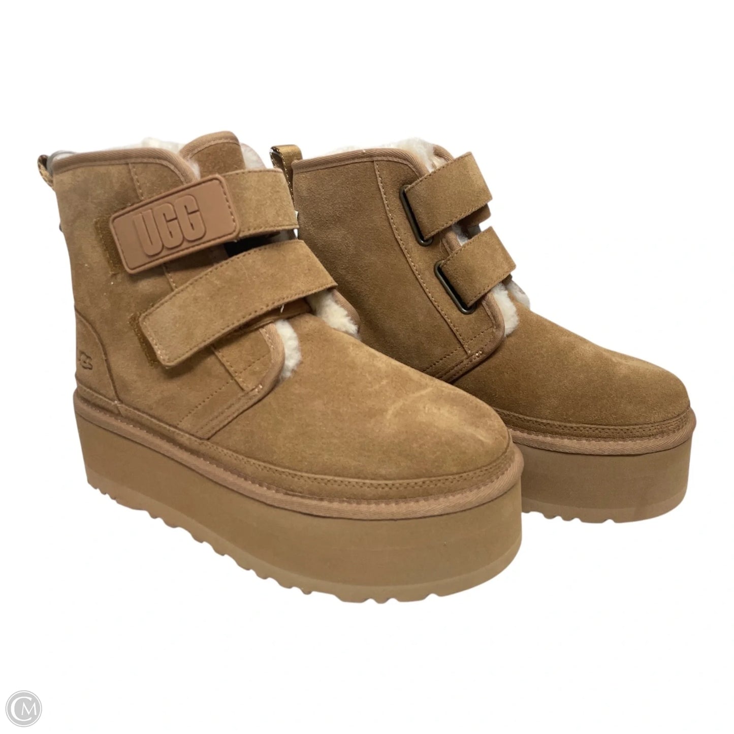 Boots Designer By Ugg In Brown & Cream, Size: 8