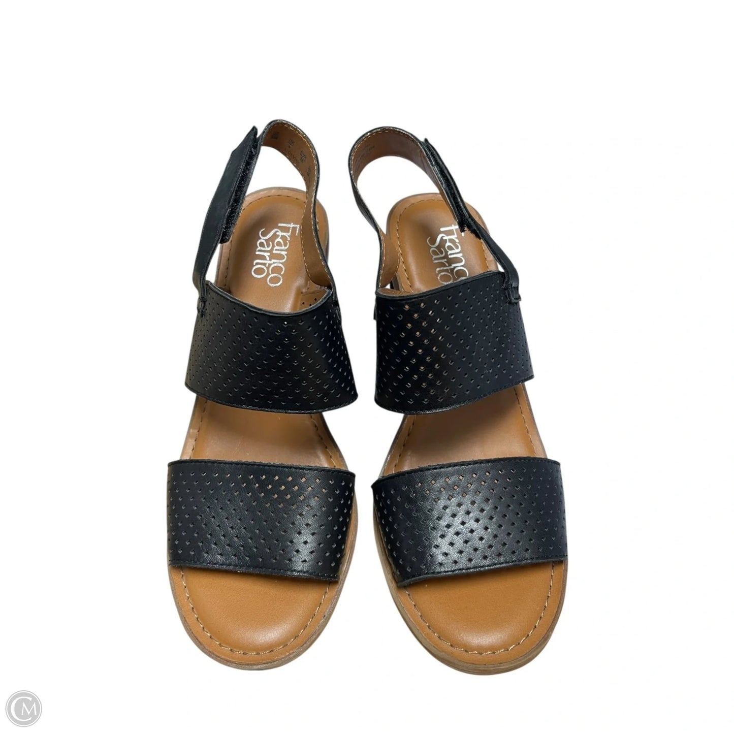 Sandals Heels Block By Franco Sarto In Black & Tan, Size: 8