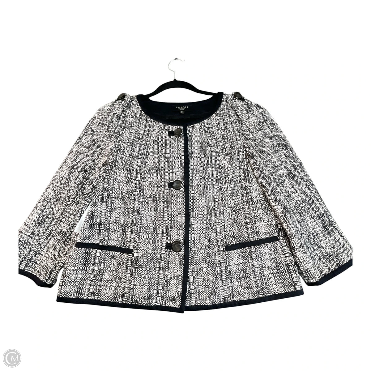 Blazer By Talbots In Black & Cream, Size: 10p