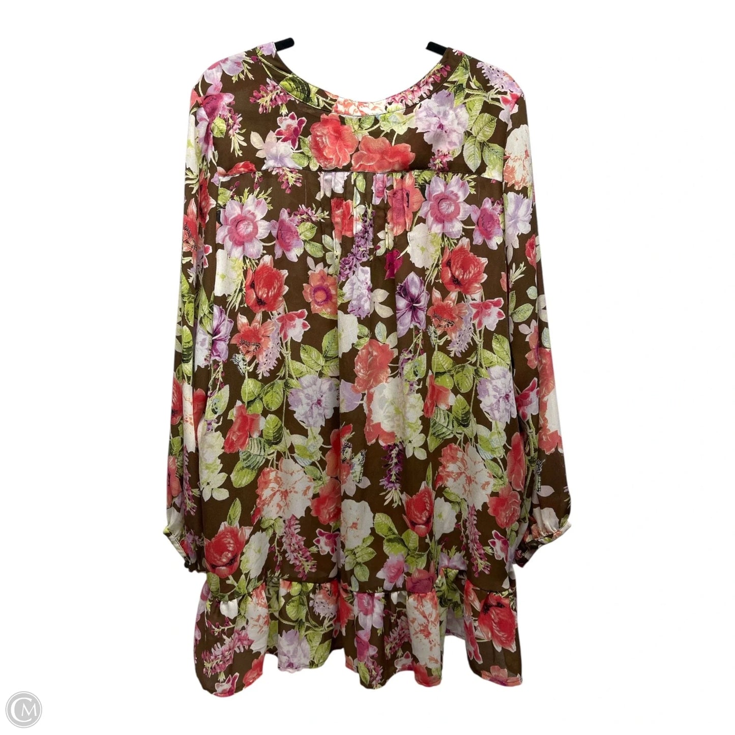 Blouse Long Sleeve By Denim 24/7 In Floral Print, Size: 2x
