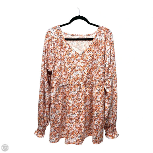 Top Long Sleeve By Clothes Mentor In Floral Print, Size: 2x