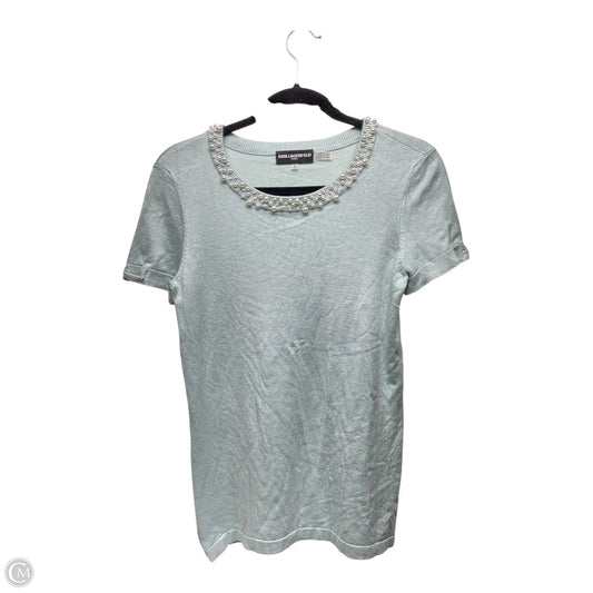 Sweater Designer By Karl Lagerfeld In Aqua, Size: Xs
