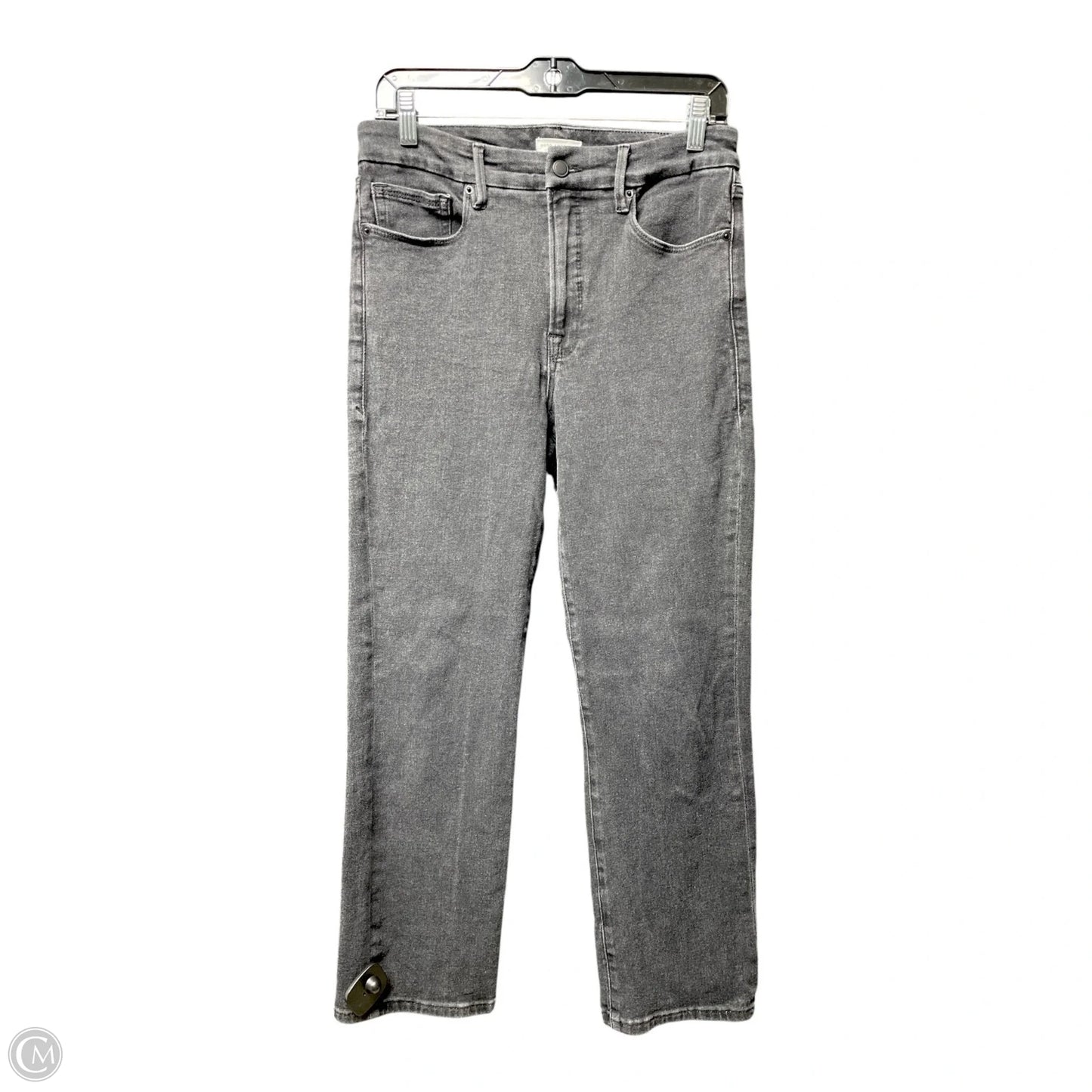 Jeans Straight By Good American In Black Denim, Size: 10