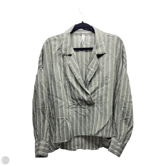 Blouse Long Sleeve By Anthropologie In Striped Pattern, Size: L